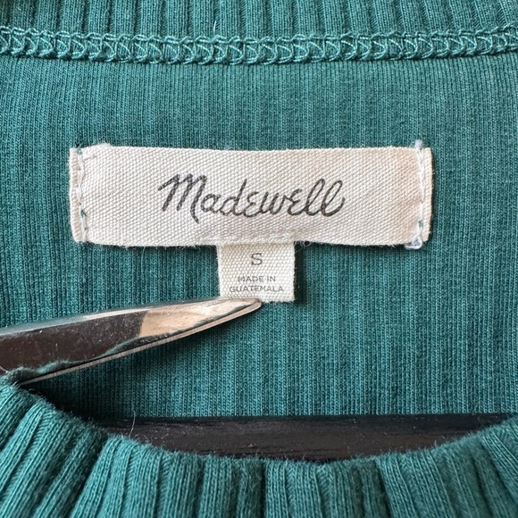 Madewell Crewneck Thong Rib Bodysuit in Sleekhold Utopian Pine Green Small - Picture 11 of 14